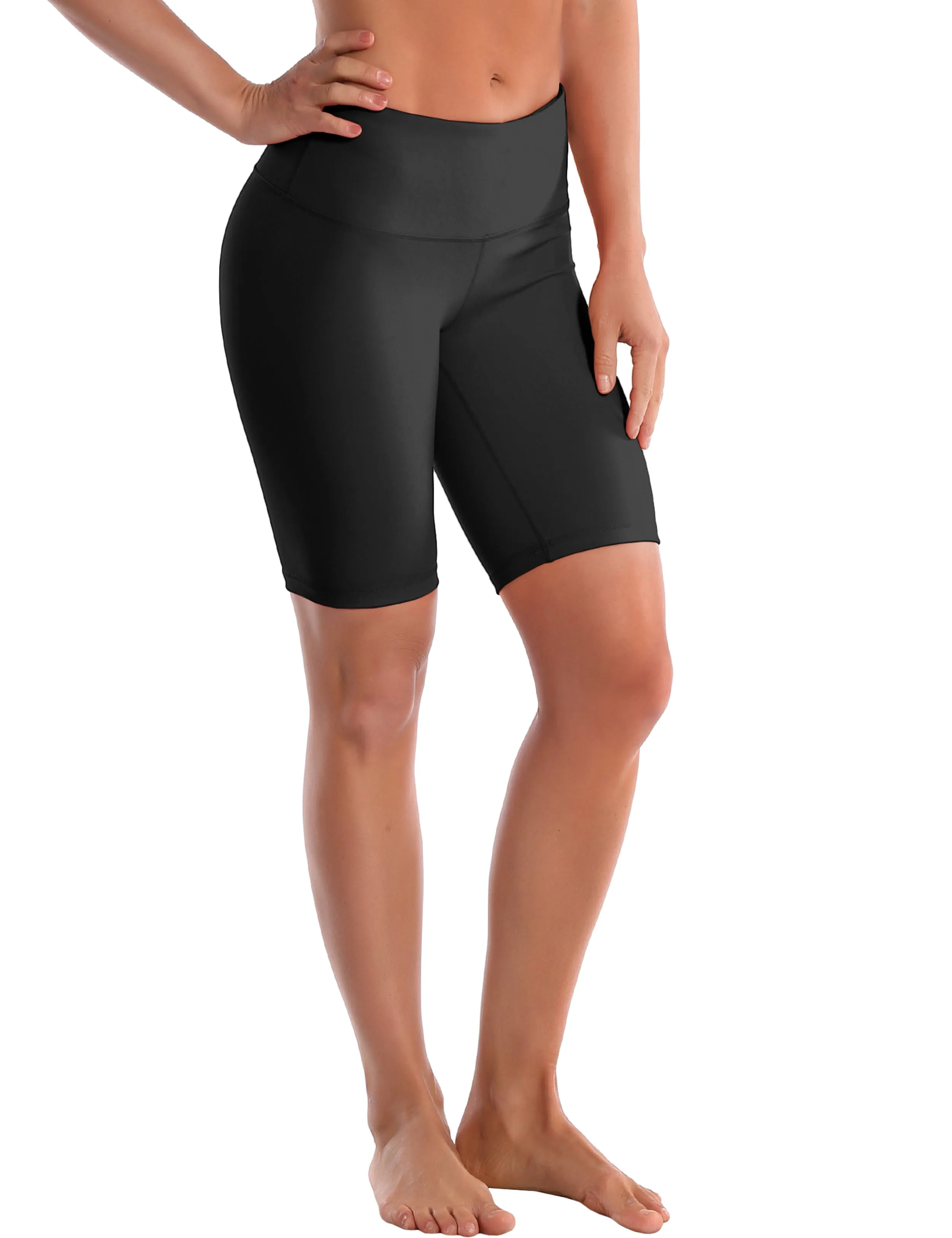 8" High Waist Yoga Shorts black