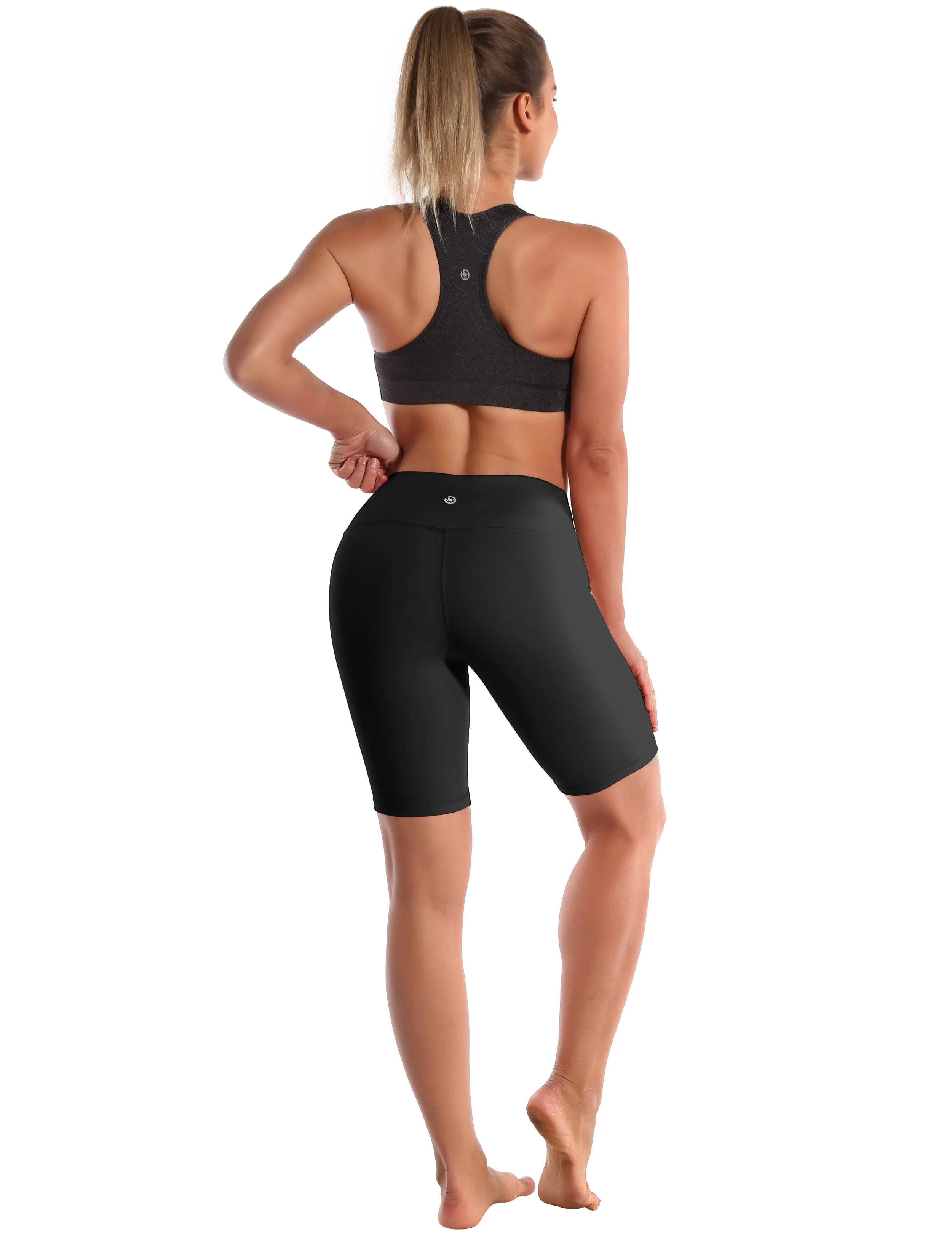 8" High Waist Yoga Shorts black