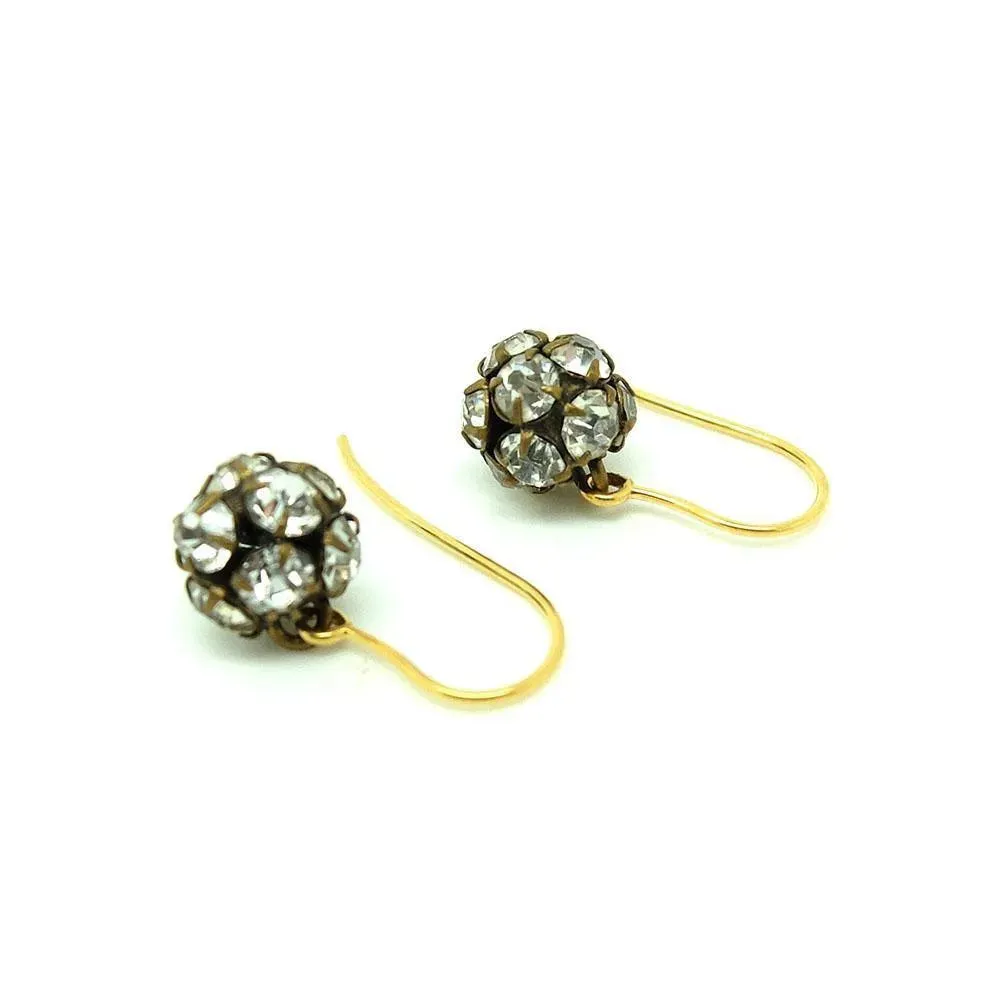 Antique Victorian Paste Drop 9ct Gold Earrings