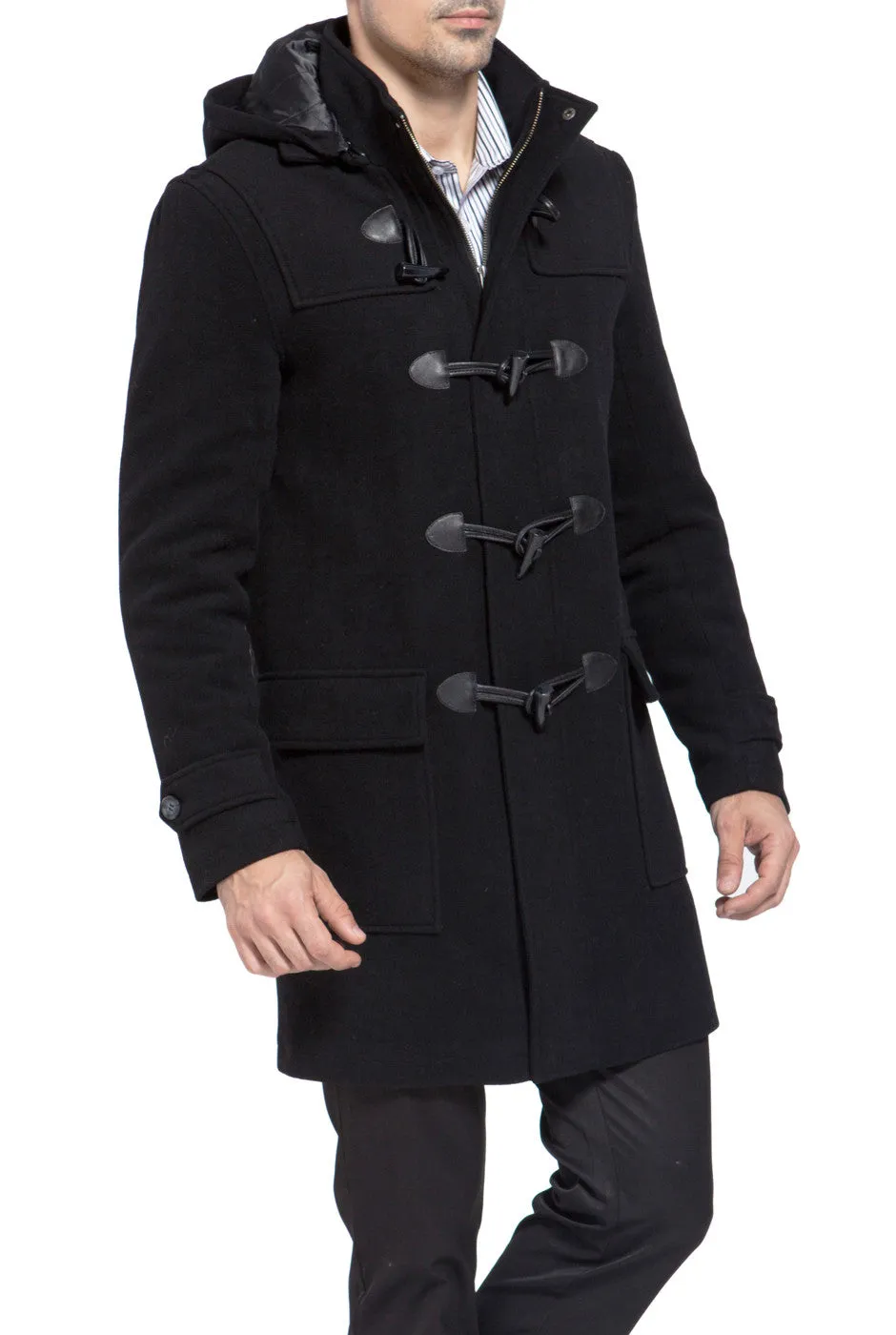 BGSD Men Benjamin Wool Blend Classic Duffle Coat