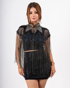 Black & Silver Beaded Shrug