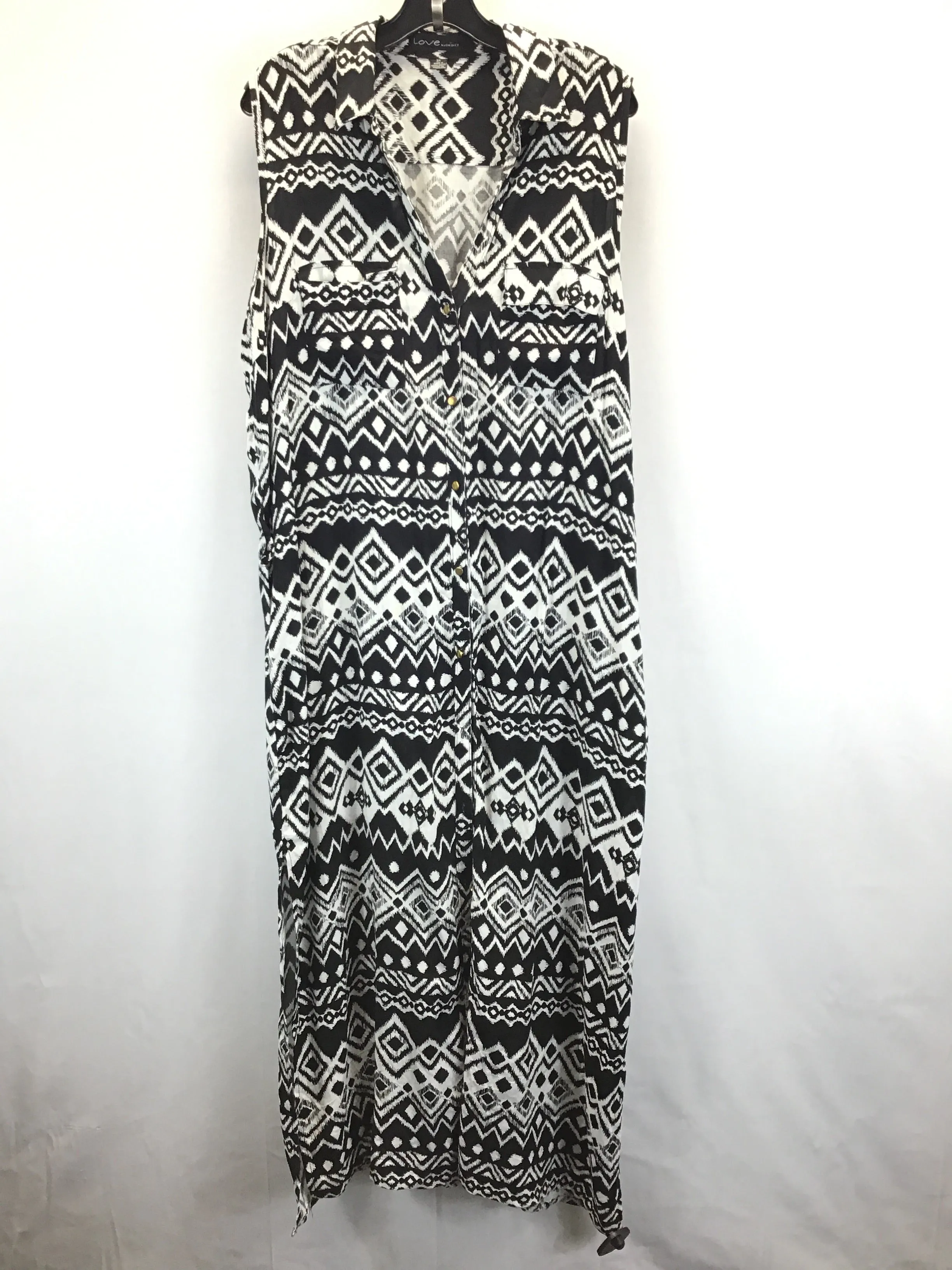 Black & White Dress Casual Maxi Clothes Mentor, Size 3x