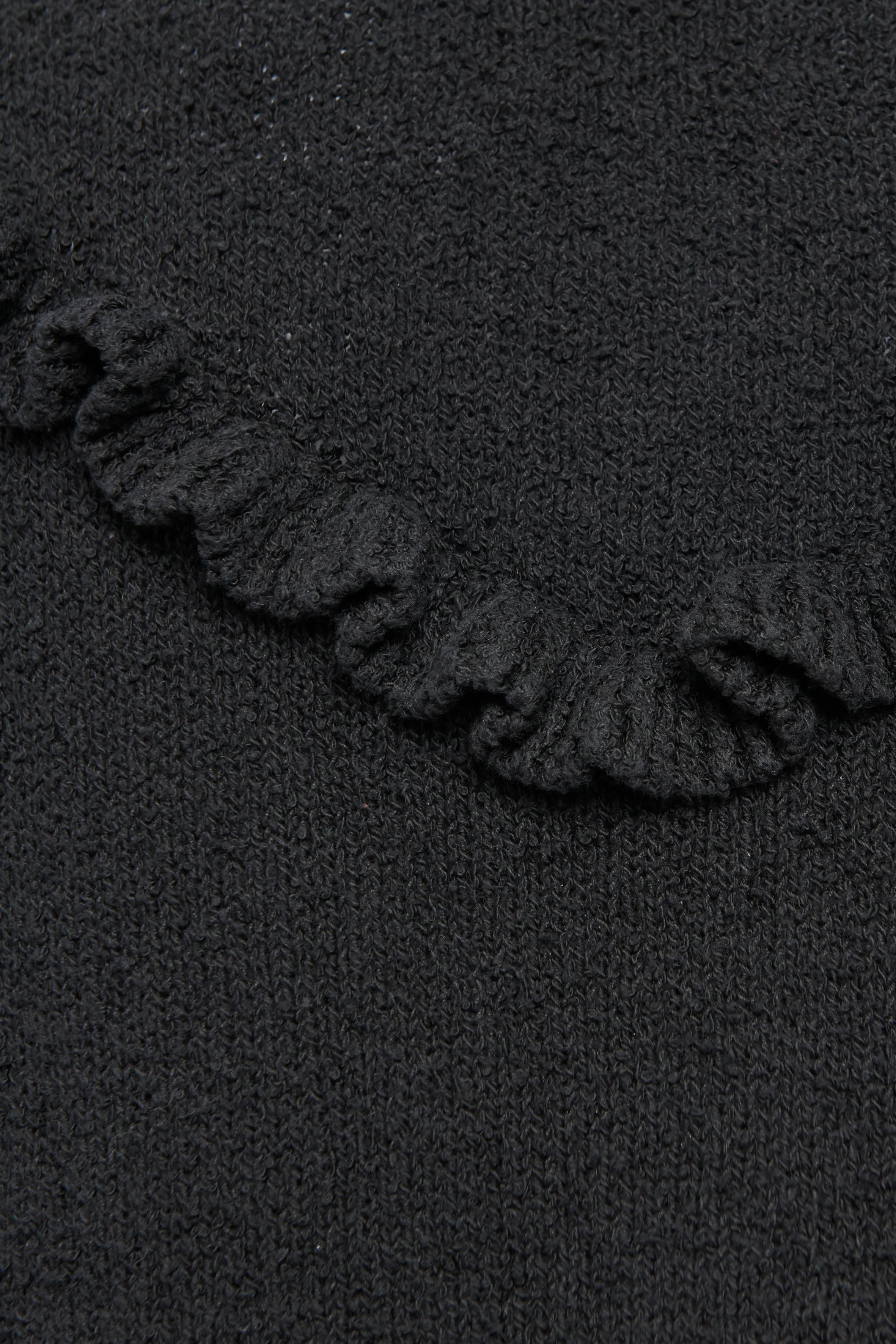 Black Cotton Frilled Preowned Jumper