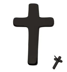 Black PVD Cross Titanium Threadless Top