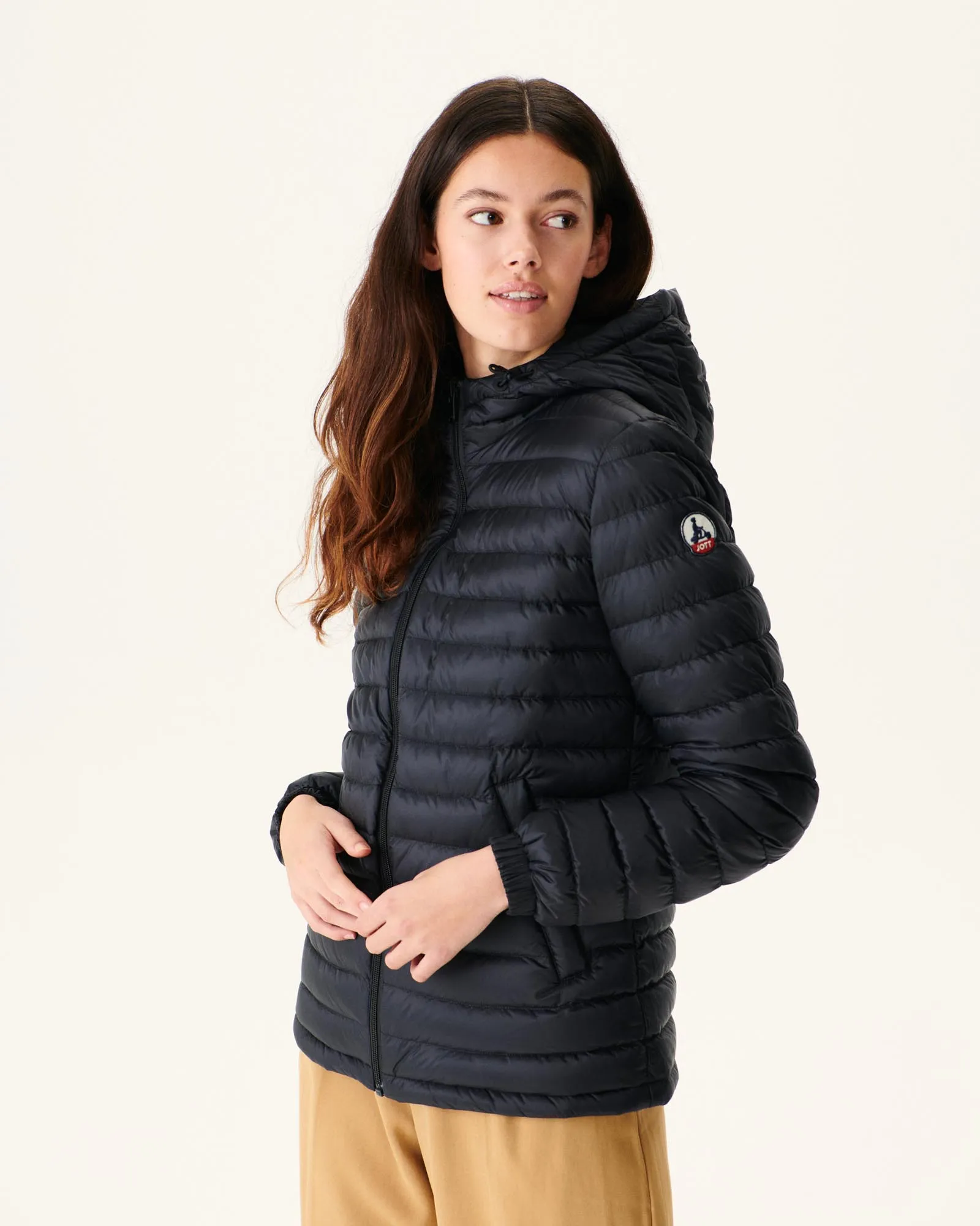 Black Vienne reversible hooded puffer jacket