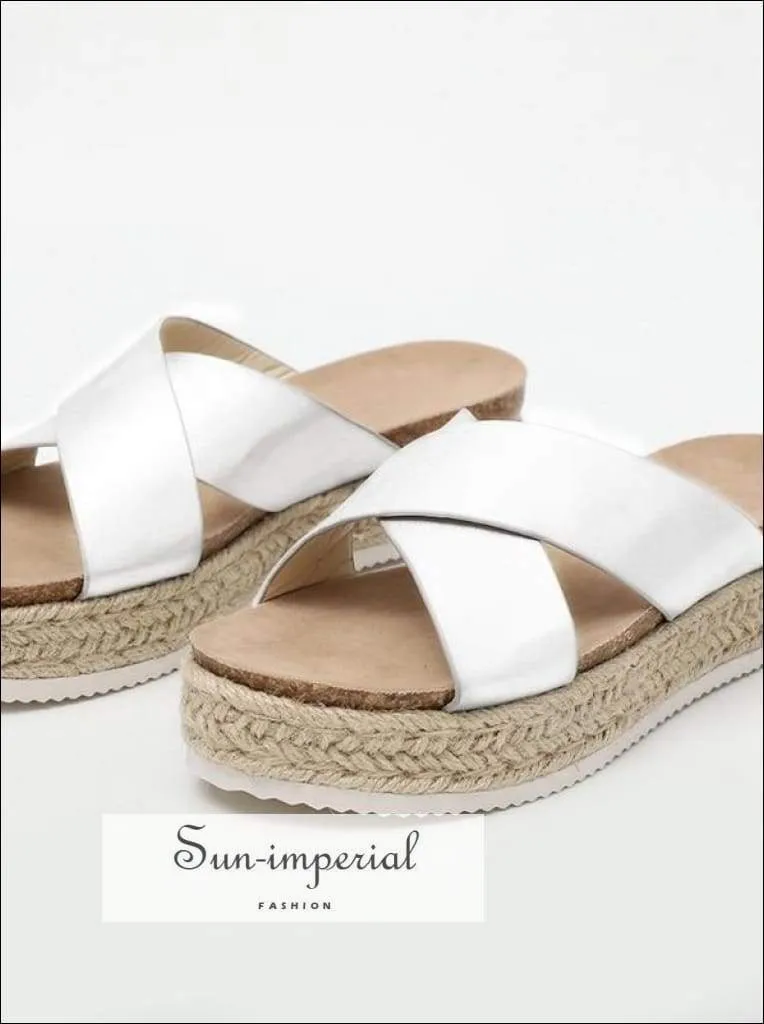 Brown Summer Women Slippers Open Toe Platform Casual Shoes each Ladies Outdoor Flip Flops X Shape