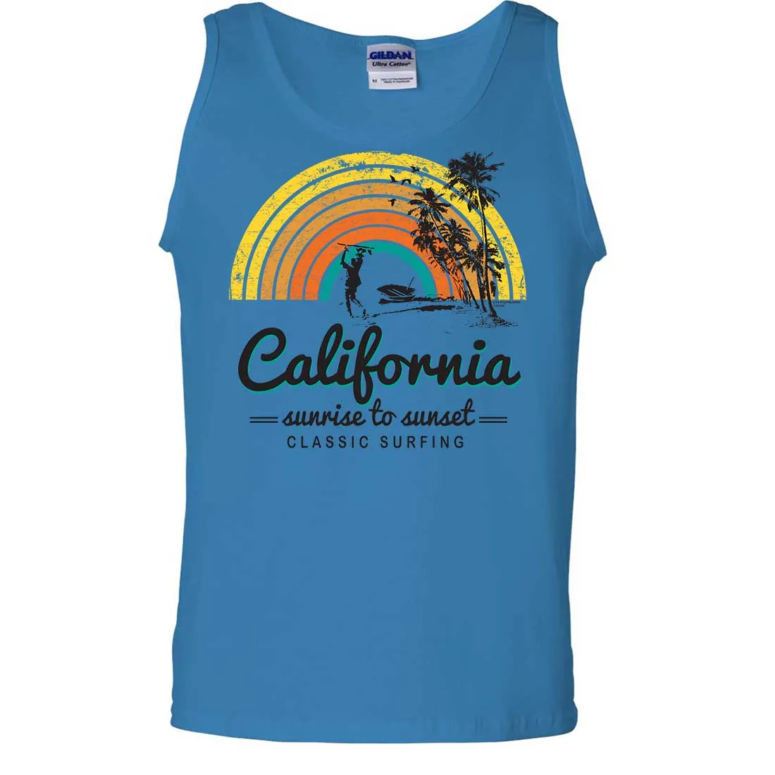 California Classic Sunrise Surfing Asst Colors Tank Top