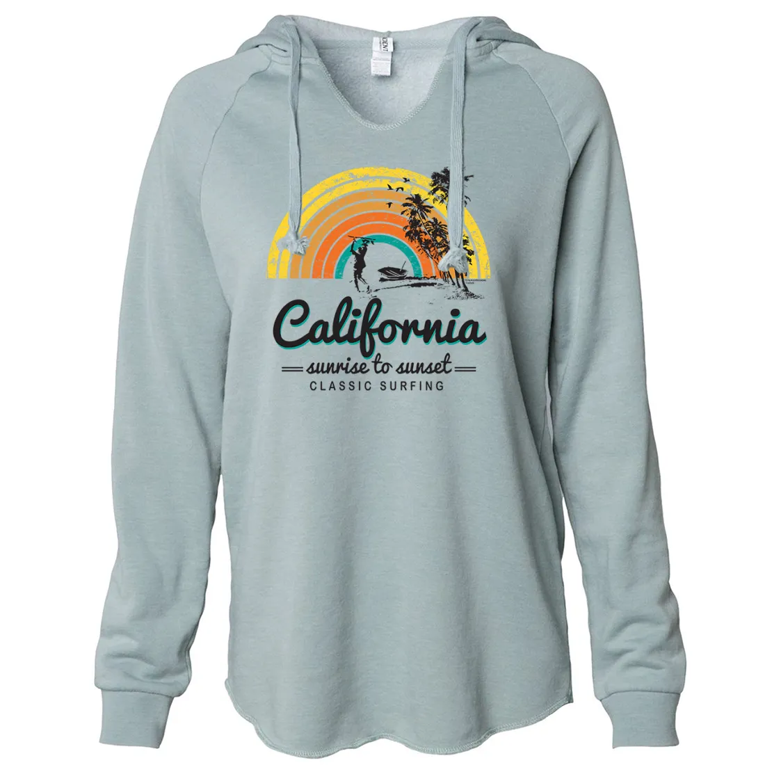 California Classic Sunrise Surfing Women's Soft Hooded Pullover