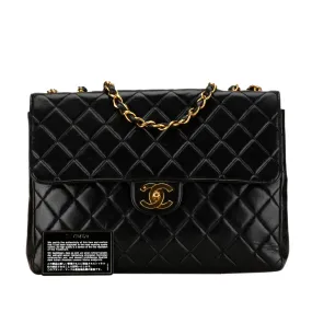 Chanel Classic Single Flap Jumbo Black Lambskin Gold