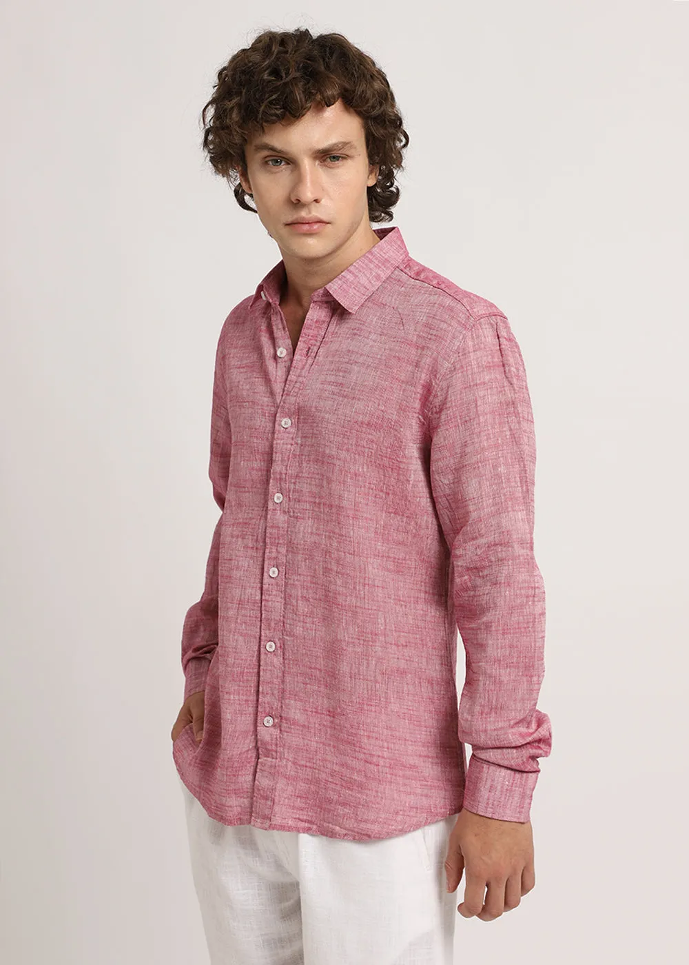 Coral Pink Linen Shirt