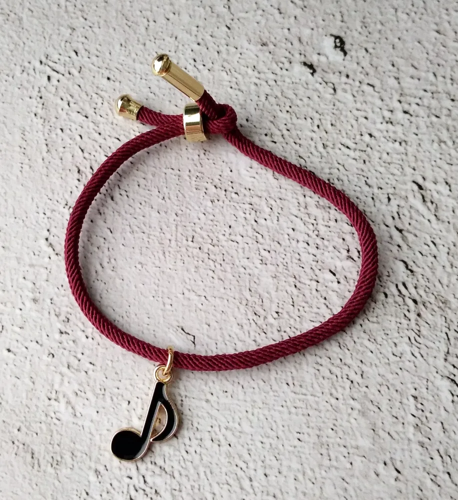 Dani Eighth Note Corded Slider Bracelet