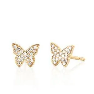 Diamond Butterfly Stud Earring