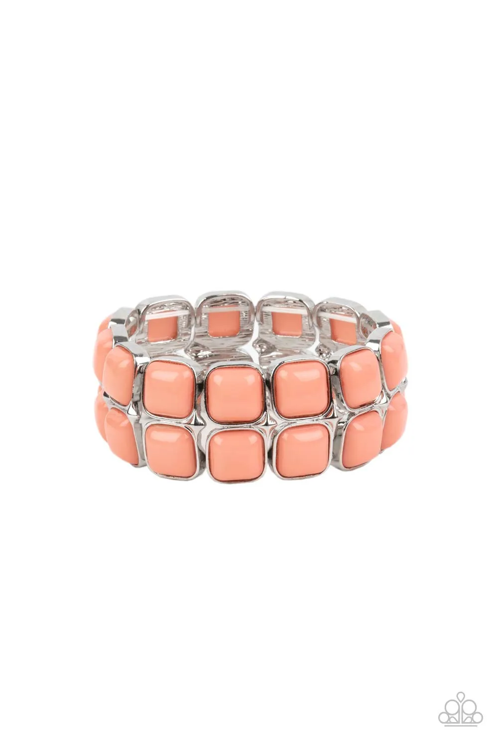 Double The DIVA-ttitude Coral Orange Bracelet - Paparazzi Accessories