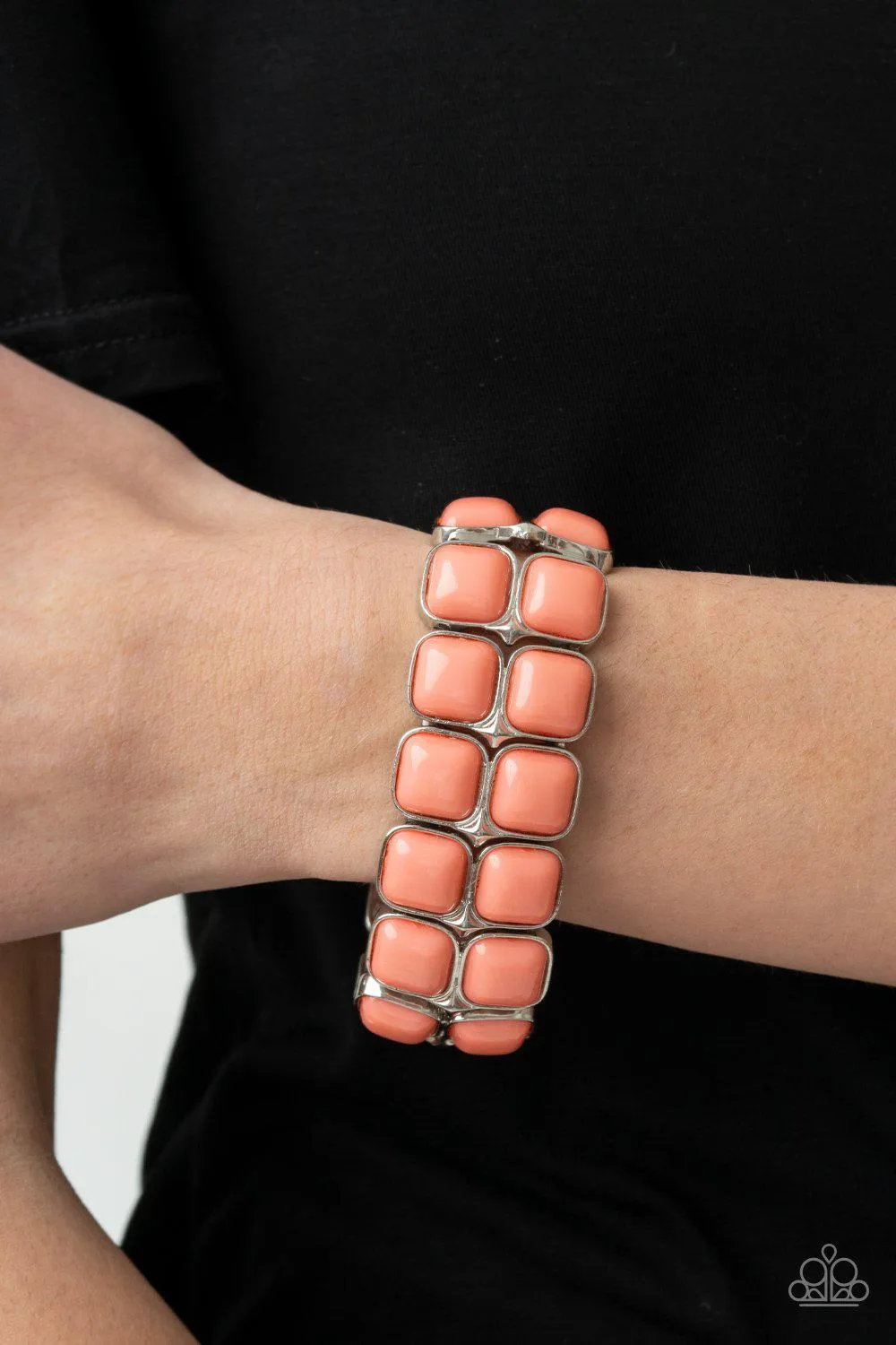 Double The DIVA-ttitude Coral Orange Bracelet - Paparazzi Accessories