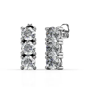 Eliana “Revered” 18k White Gold Plated Earrings Swarovski Earrings with CZ Crystals