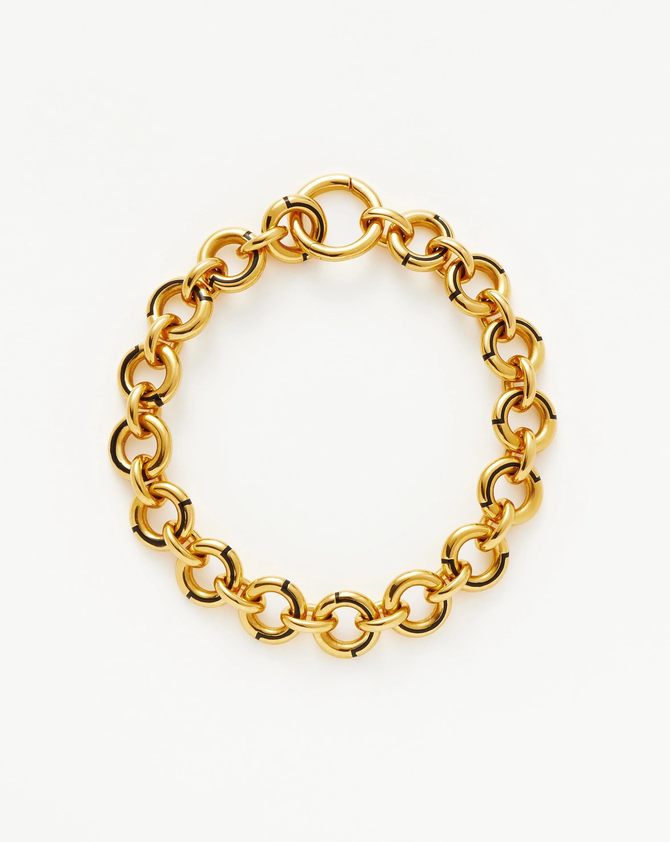 Enamel Byline Link Chunky Chain Bracelet | 18ct Gold Plated