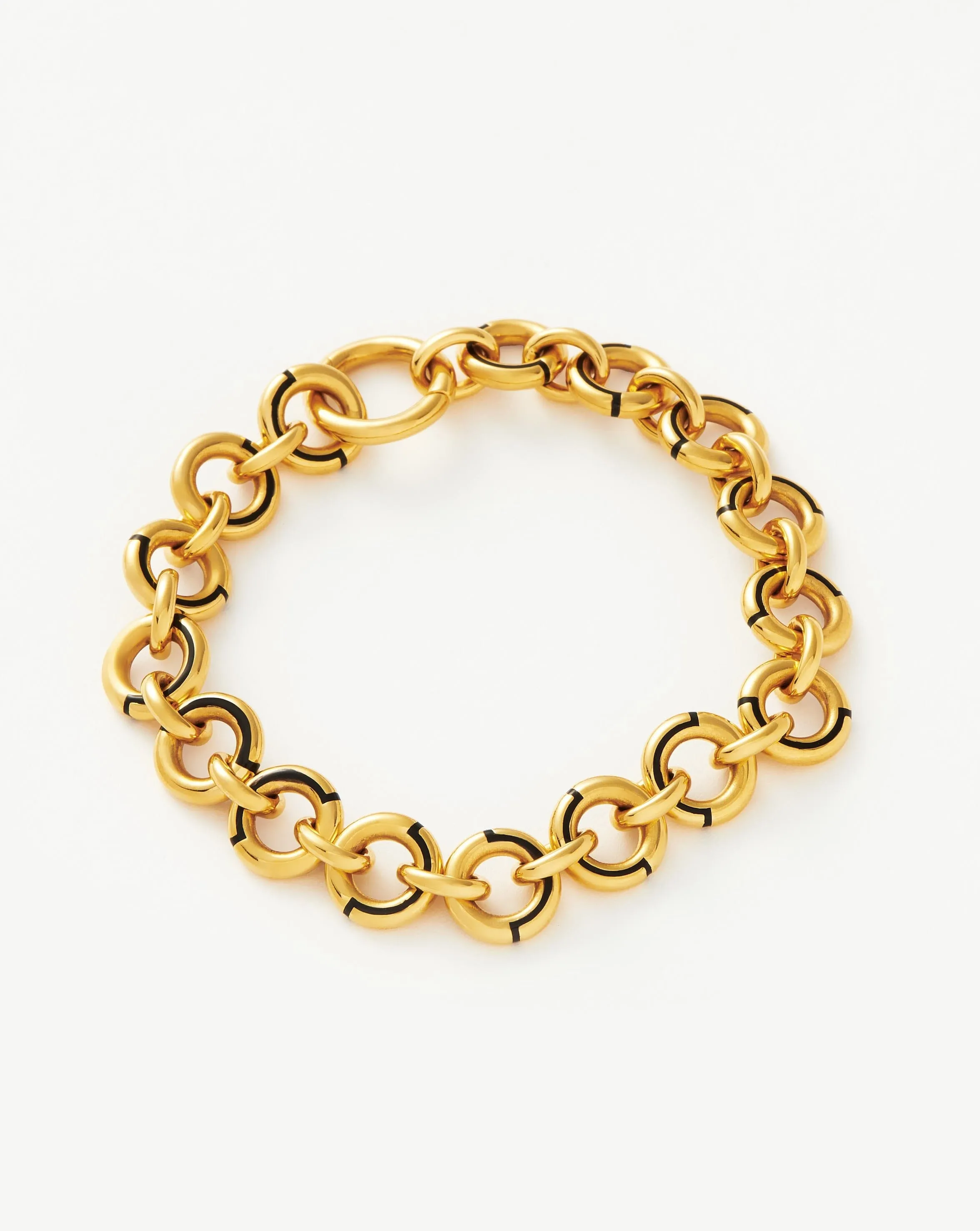 Enamel Byline Link Chunky Chain Bracelet | 18ct Gold Plated