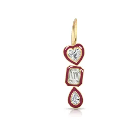 Enamel Triple Mixed Shapes Bezels Charm