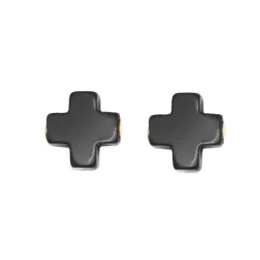 ENewton Black Signature Cross Earrings