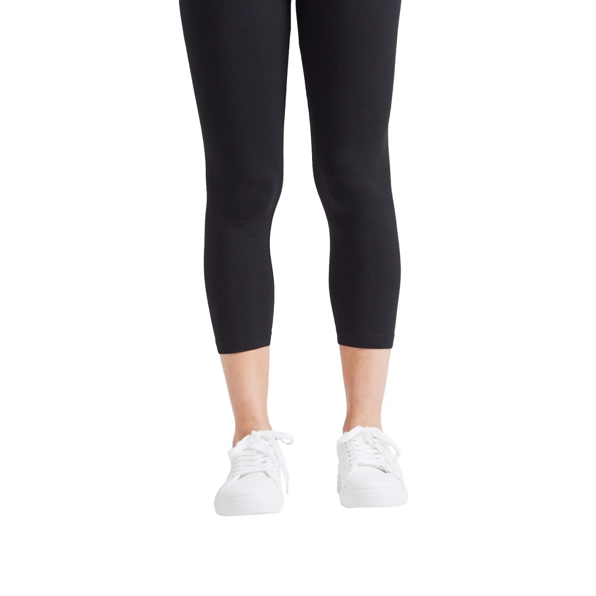 Fashion Tight Black Classic High Waisted Cropped Leggings