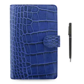 Filofax Classic Croc Print Personal Compact Leather Organizer Indigo 2024