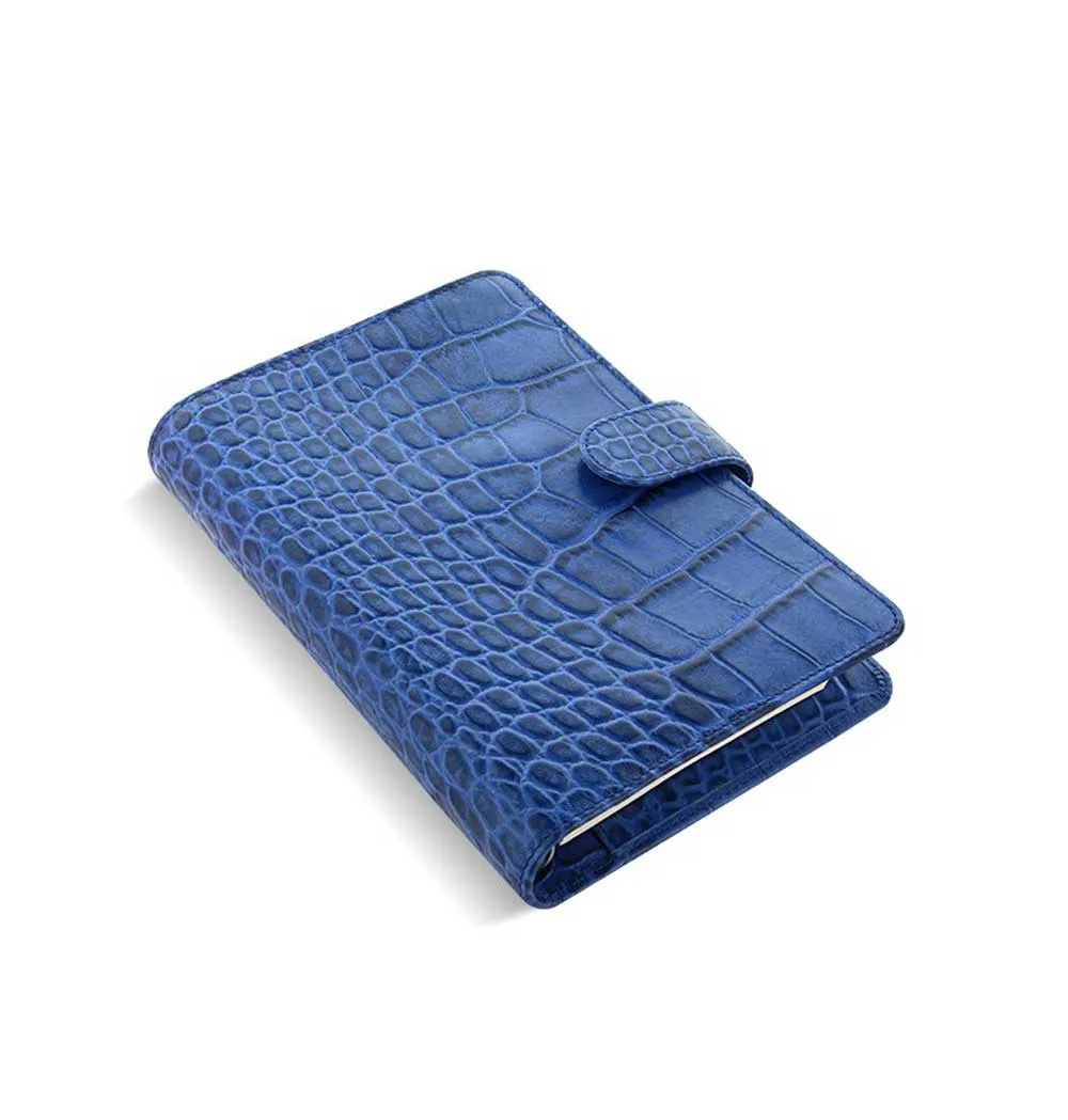 Filofax Classic Croc Print Personal Indigo Leather Organizer Agenda 2024