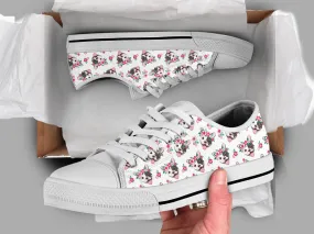 Floral Dog Shoes Dog Sneakers Pet Owner Shoes Cute Shoes Dog Lover Gifts Custom Low Top Converse Style Sneakers For Adults Women & Men