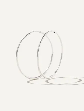 Infinity Classic Hoop Earring Sterling Silver - Size 45