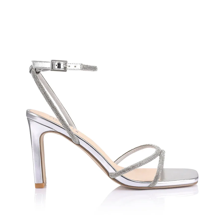 Kian Block Heel Sandals - Silver