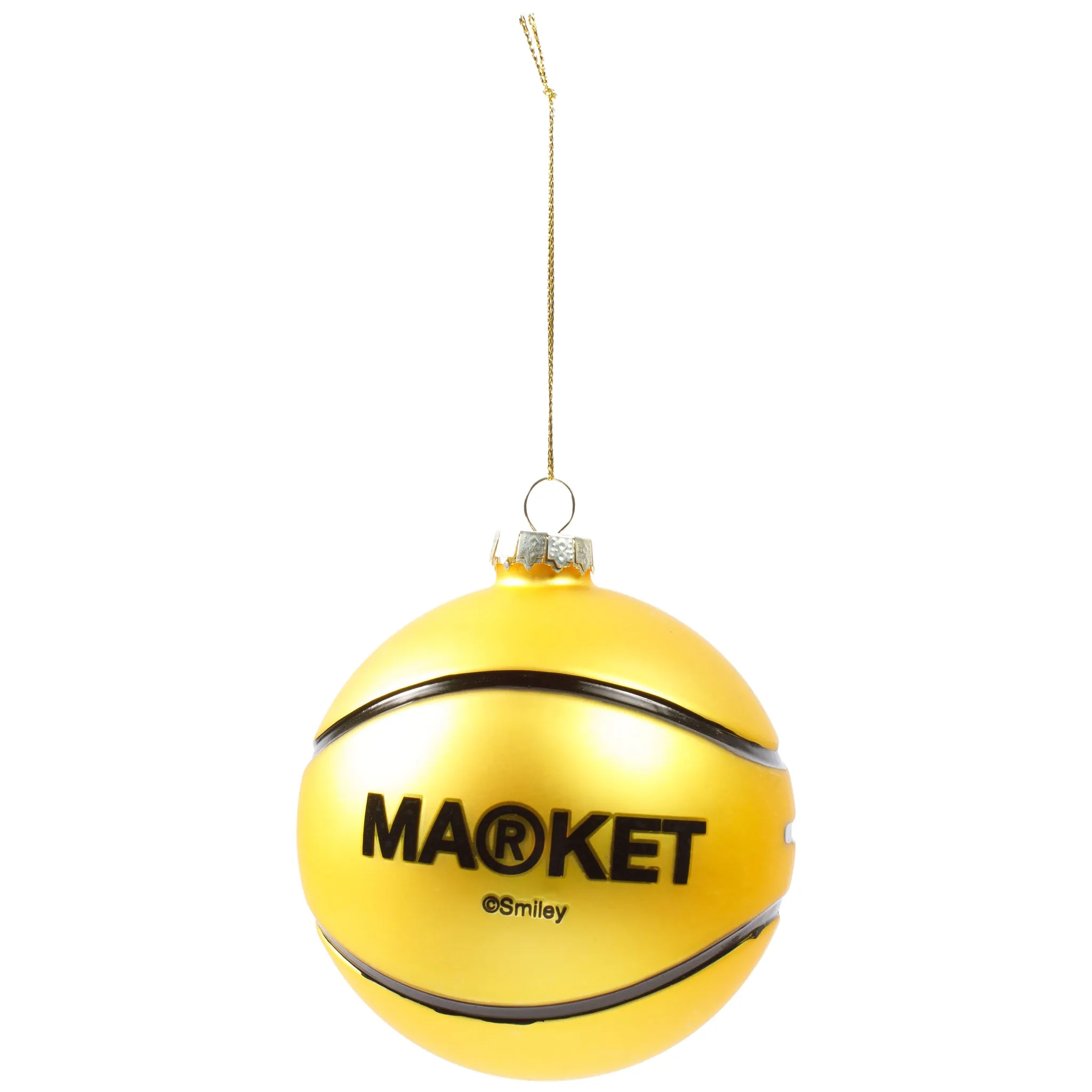 Market Smiley Basketball Ornament "Yellow"