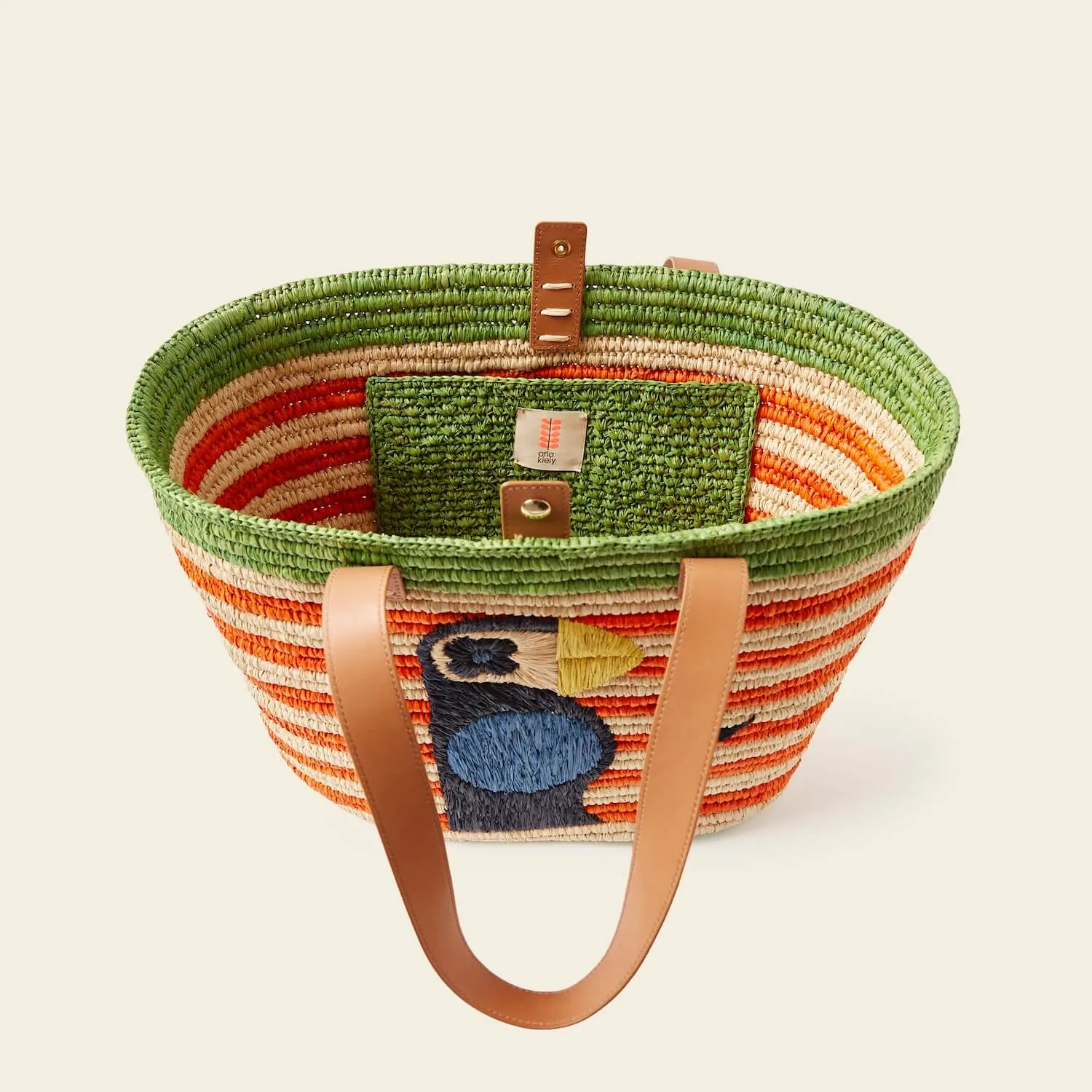 Monday Basket Bag - Puffin Orange Stripe