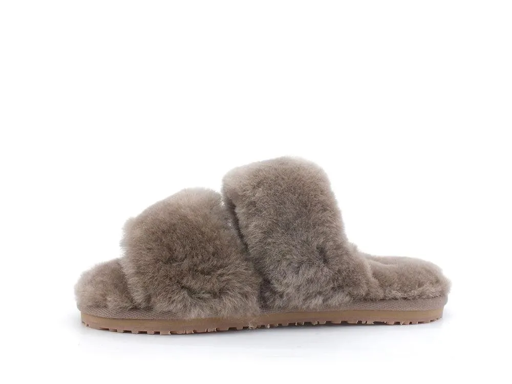 MOU 2-Stripes Sheepskin Slipper Ciabatta Grey MU.FW161009L