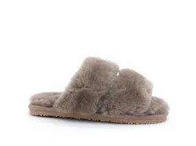 MOU 2-Stripes Sheepskin Slipper Ciabatta Grey MU.FW161009L