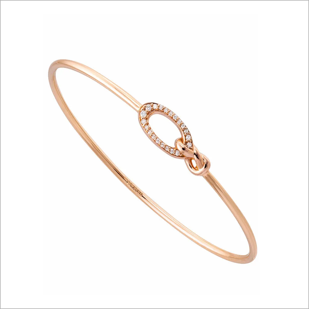 Nodo 18K Rose Gold & Diamond Bangle