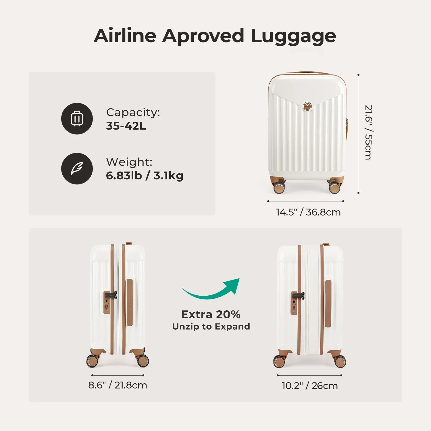 Odyssey 20 Inch Airline Approved Hardside Spinner Suitcase