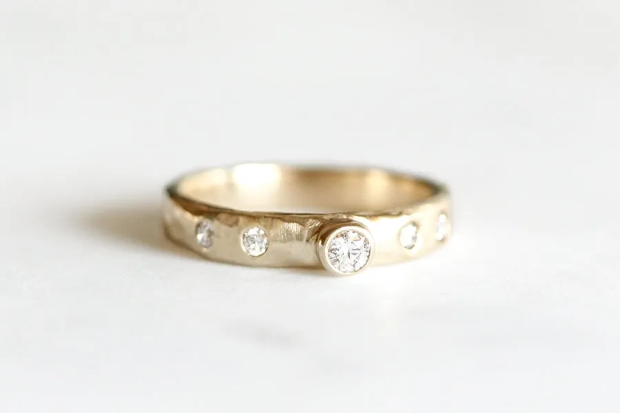 Ona Rustic Carved Diamond Ring