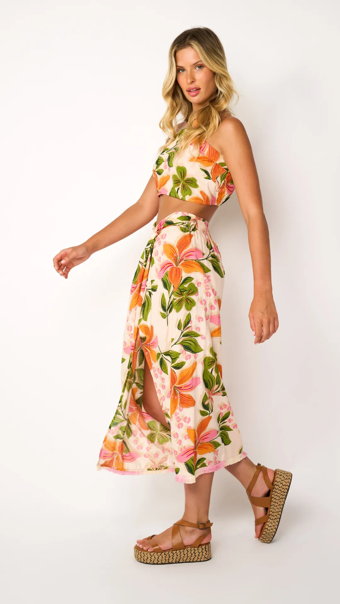 Papaya Maxi Skirt