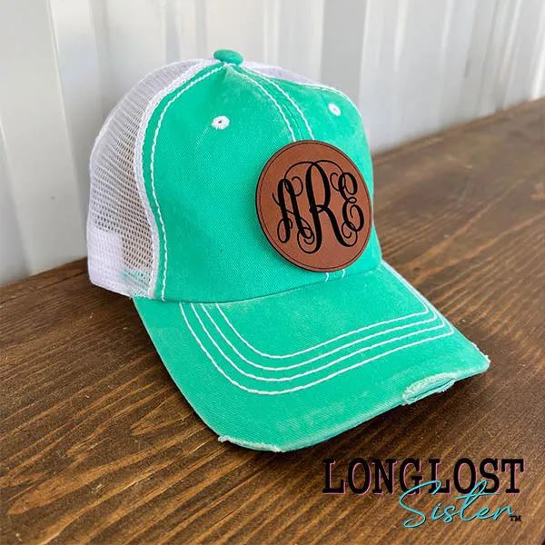 Personalized Monogram Distressed Ball Cap