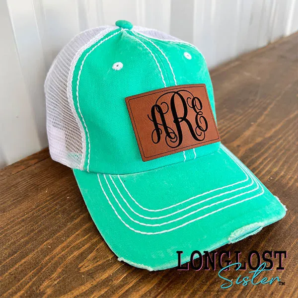 Personalized Monogram Distressed Ball Cap