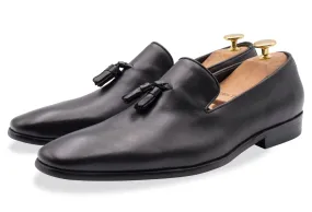 Polvorines Black Wholecut Tassel Loafer