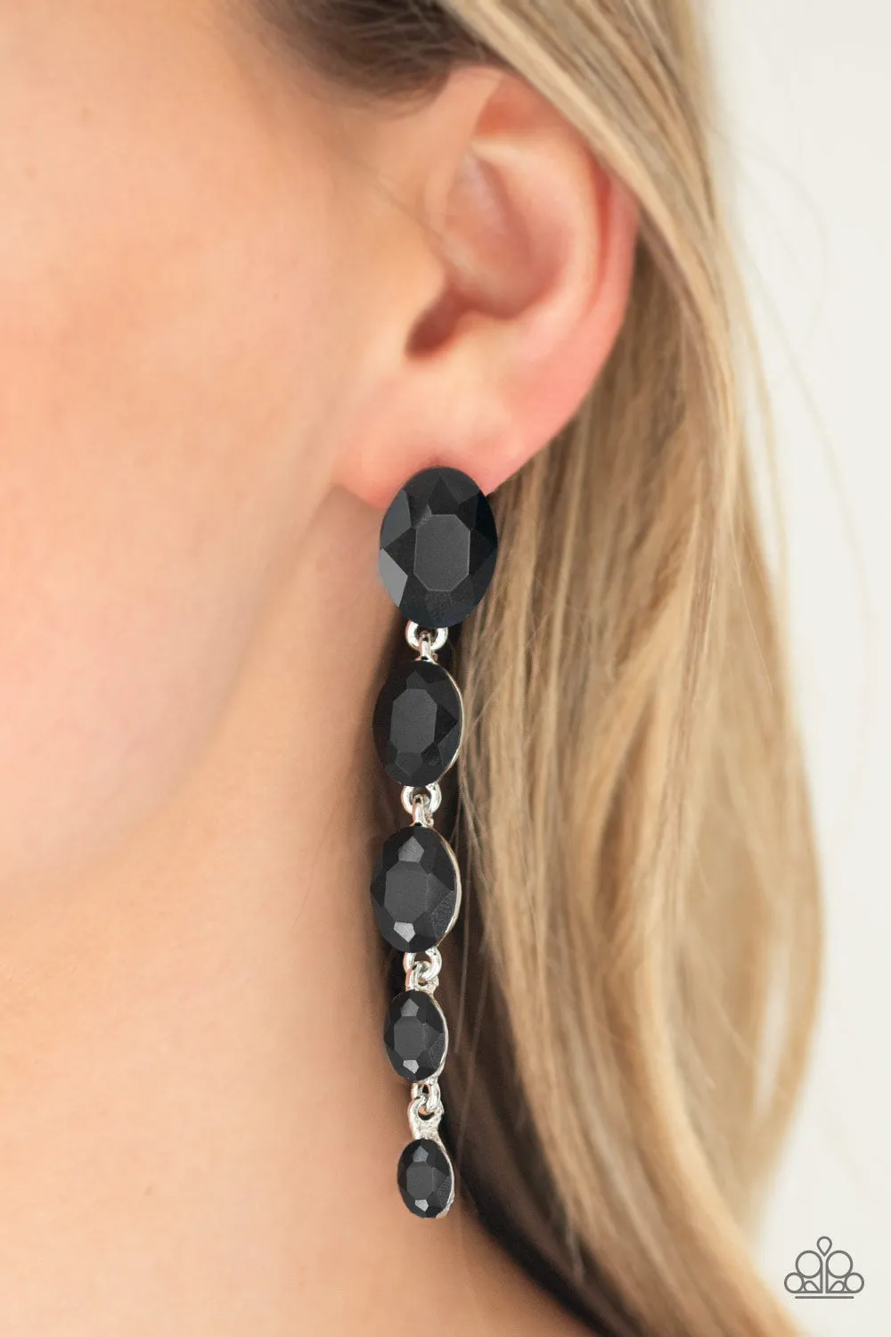 Red Carpet Radiance Black-Earrings