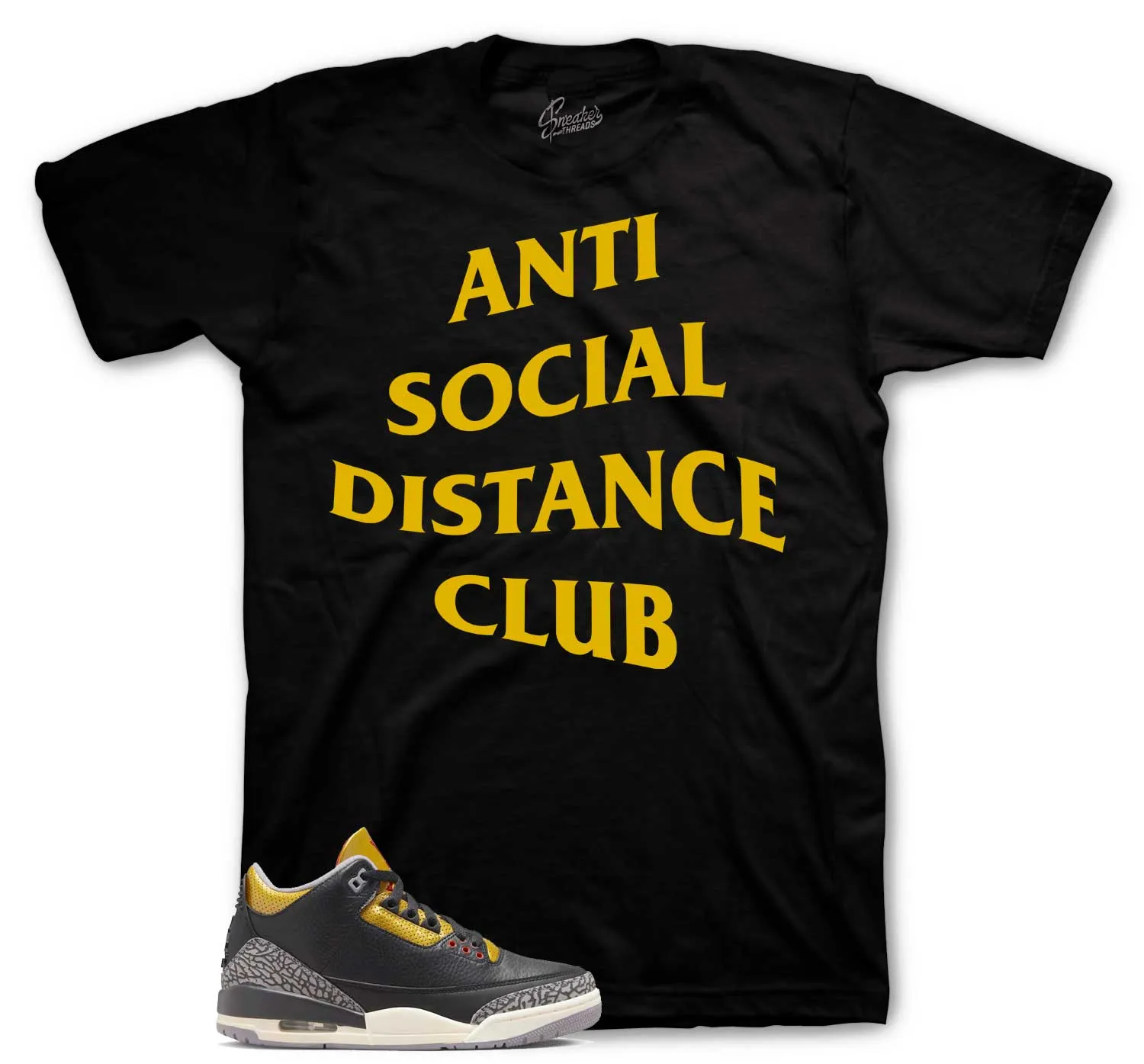 Retro 3 Cement Gold Social Distance Shirt