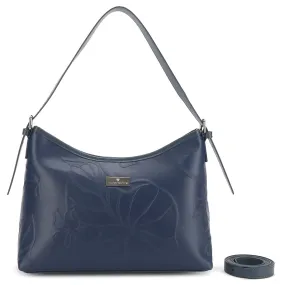 Shoulder Bag Edith Kalo Embossed Navy