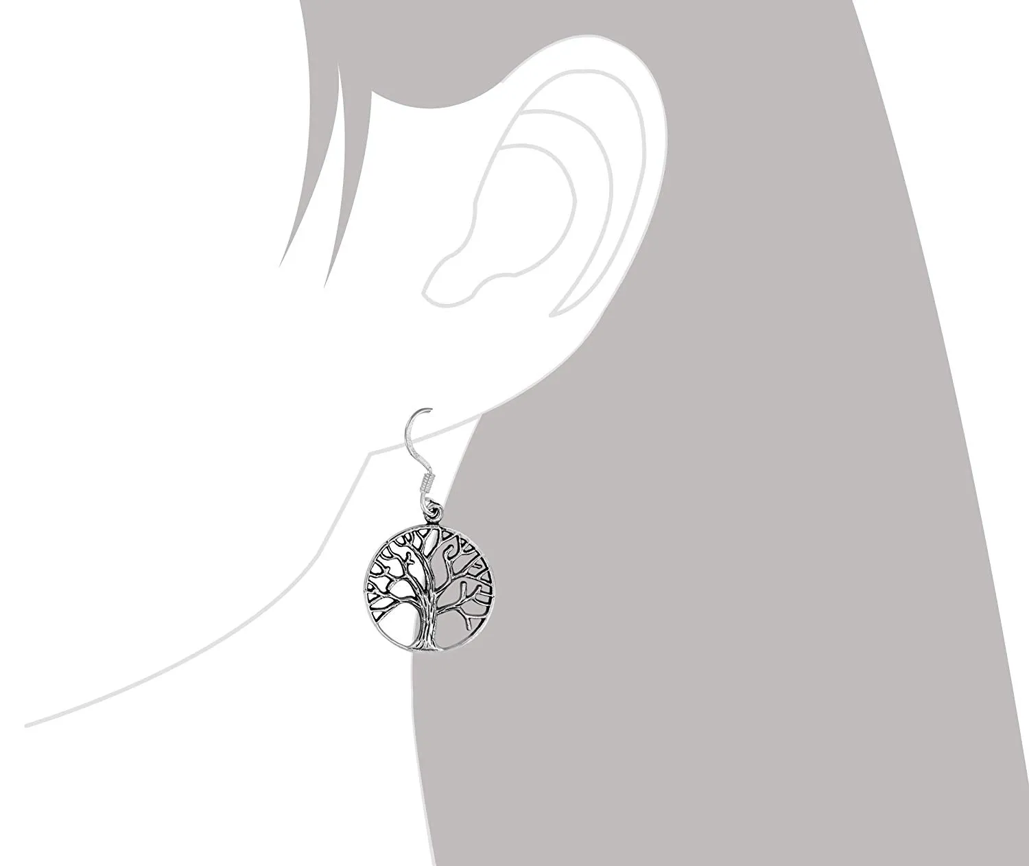 Sterling Silver Tree of Life Dangle Earrings