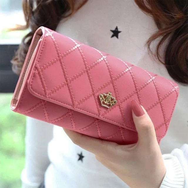 Women Lady Clutch Leather Wallet Long Card Holder Phone Bag Case Purse Handbag  Multi-Function Coin Purses Smart Bag