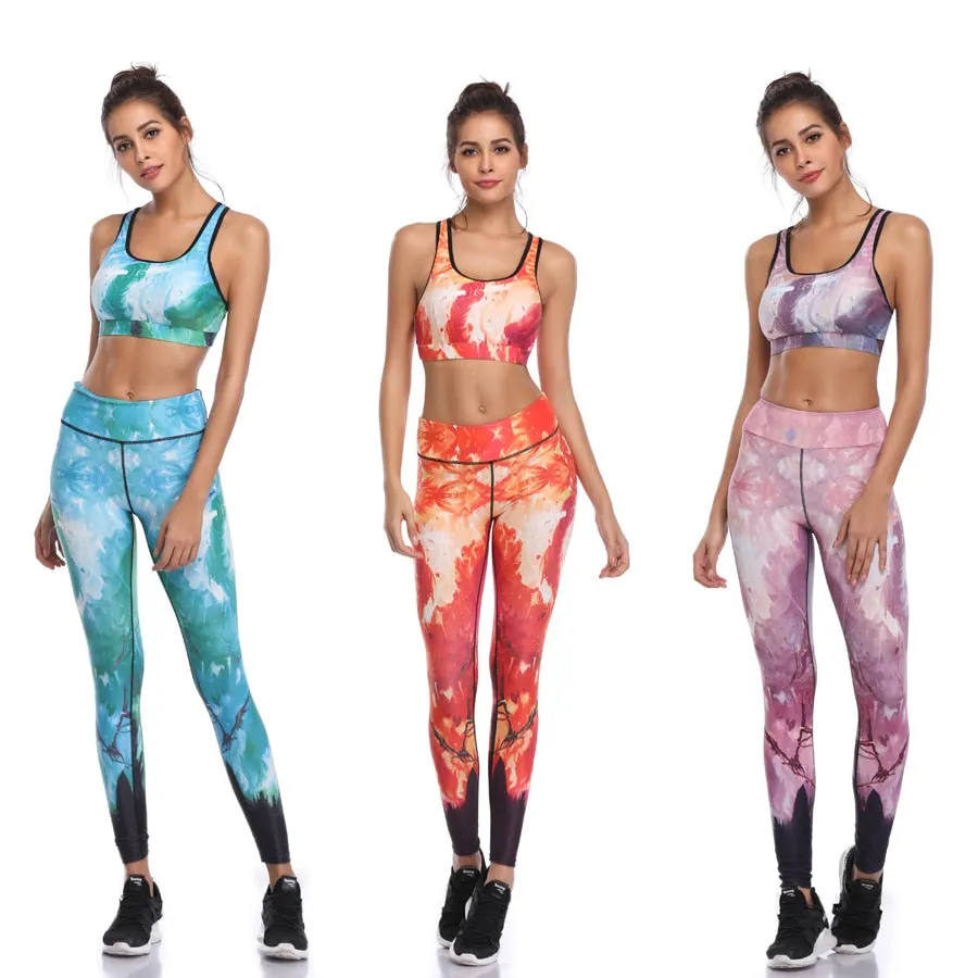 Women Printed Quick Dry Yoga Suits