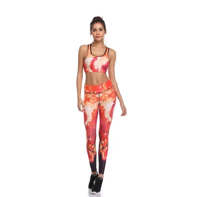 Women Printed Quick Dry Yoga Suits