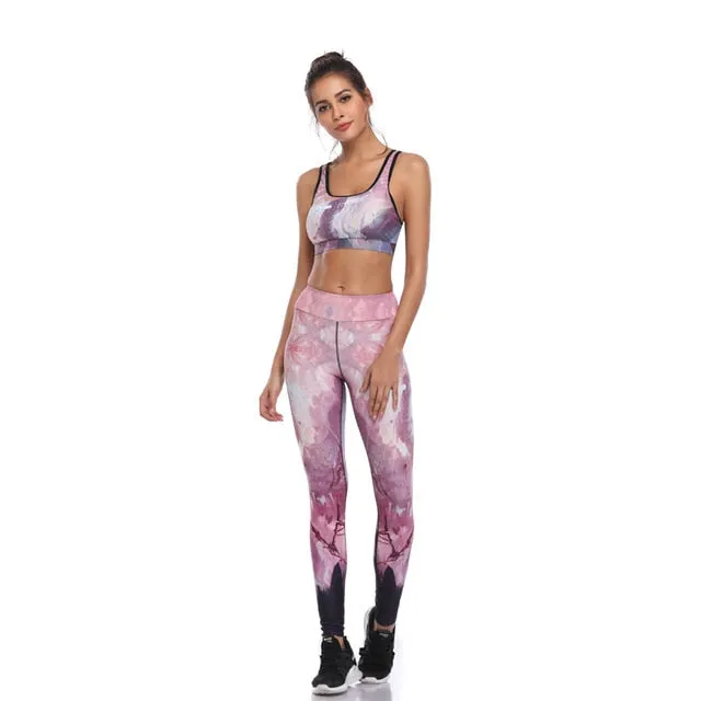 Women Printed Quick Dry Yoga Suits