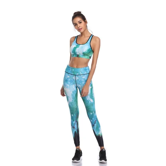 Women Printed Quick Dry Yoga Suits